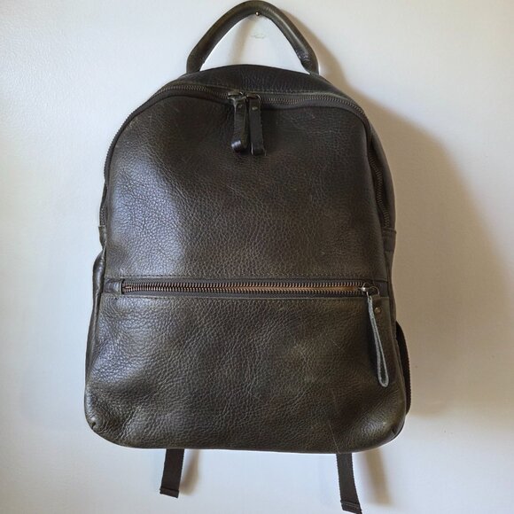 EUC DULUTH TRADING CO LIFETIME LEATHER PREMIUM FULL GRAIN COWHIDE BACKPACK GREEN - Picture 2 of 16